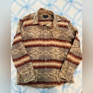 Men’s Pendleton Aztec print cotton long sleeve button down XL